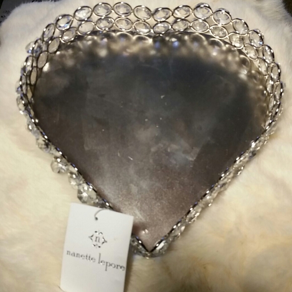 Nanette Lepore Crystal Heart Shaped Jewelry Tray Accessories Vanity - Picture 6 of 6